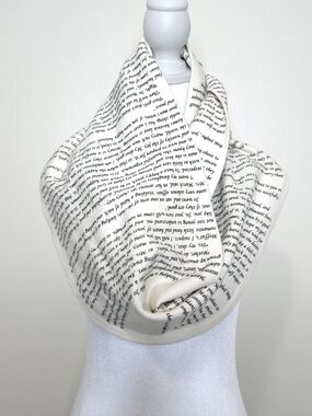 Storiarts Little Women Book Infinity Literary Scarf Cream Louisa Dark Academia
